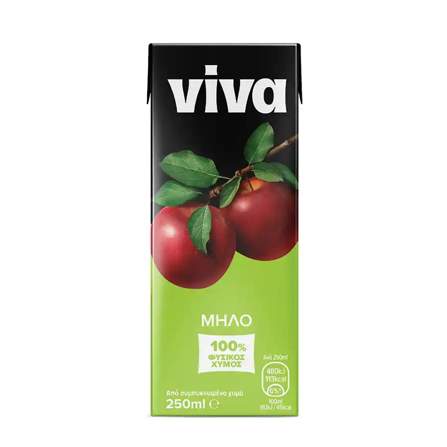 Viva Φυσικός Χυμός 100% Μήλο 250ml.