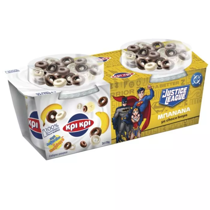 ΚΡΙΚΡΙ KIDS ΕΠΙΔΟΡΠΙΟ ΓΙΑΟΥΡΤΙΟΥ DC ΜΠΑΝΑΝΑ-CHOCO LOOPS  2x170g