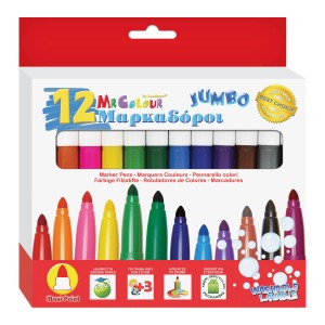 Mr Colour Μαρκαδόροι Χοντροί 12 Τεμάχια