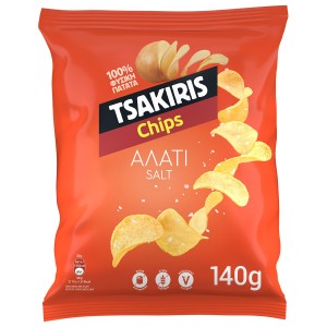 Tsakiris Πατατάκια Με Αλάτι Vegan Χωρίς Γλουτένη 140 gr
