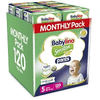 Babylino Πάνες Sensitive Cotton Soft Pants Monthly Pack N.5 10-16kg 120τεμ