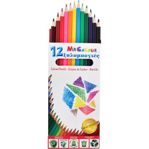 Mr Colour Ξυλομπογιές 12 Τεμάχια