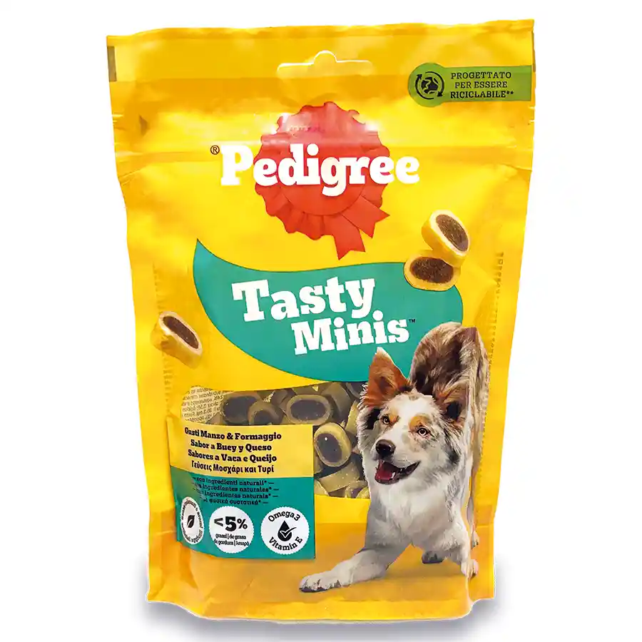 Pedigree Tasty Minis Cheesy Bites Τυρί & Μοσχάρι 140γρ.