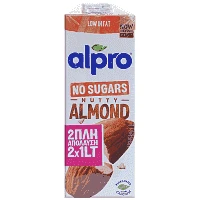 Alpro Ρόφημα Αμυγδάλου Ζωρίς Ζάχαρη Οικονομική Συσκευασία 2lt