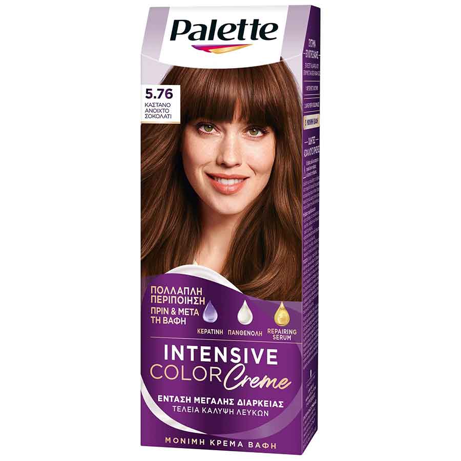 Schwarzkopf Palette Intensive Color Creme Βαφή Μαλλιών No5.76 Καστανό Ανοιχτό Σοκολατί