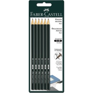 Faber Castell Μολύβια Νο2 Μαύρα 6 Τεμάχια