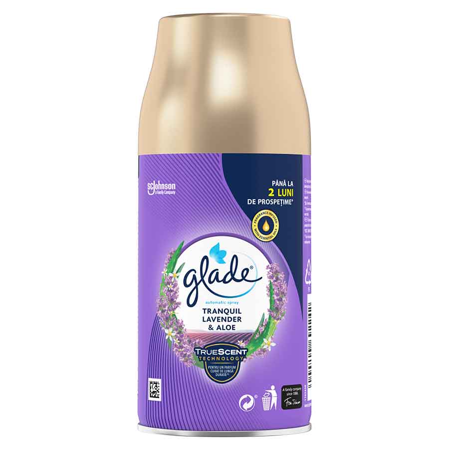 Glade Αρωματικό Χώρου Ανταλλακτικό Αυτόματης Συσκευής Ψεκασμού Tranquil Lavender & Aloe 269ml.