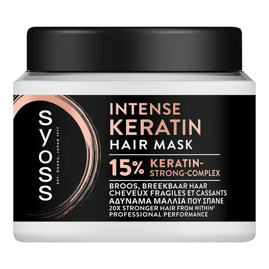 Syoss Intense Keratin Μάσκα Μαλλιών Για Αδύναμα Μαλλιά Που Σπάνε 400ml.
