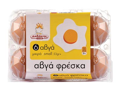 Λαδάκης Farm Αυγά Small 6τεμ. Εώς 53γρ.