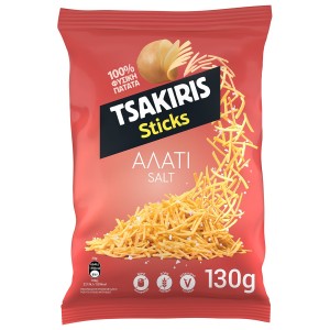 Tsakiris Πατατάκια Sticks Με Αλάτι Vegan Χωρίς Γλουτένη 130 gr