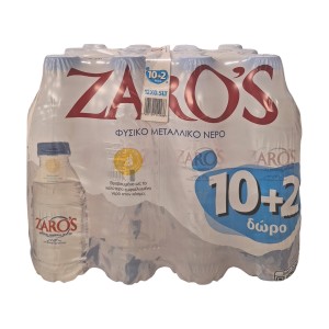 Zaro's Φυσικό Μεταλλικό Νερό 10 x 500 ml + 2 Τεμάχια Δώρο