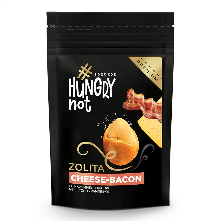Hungry Not Φιστίκι Ζολίτα Επικαλυμμένο Τυρί Μπέικον 80γρ.