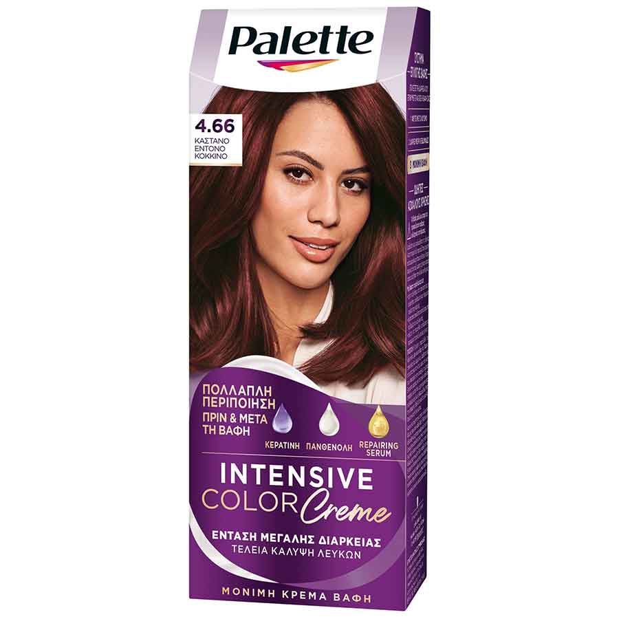 Schwarzkopf Palette Intensive Color Creme Βαφή Μαλλιών No4.66 Καστανό Κόκκινο