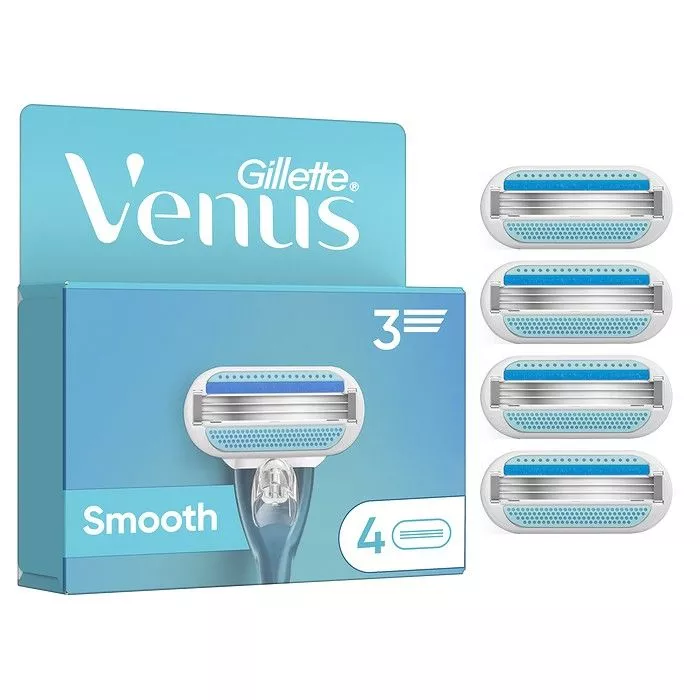 Gillette® Venus Smooth Ανταλλακτικές Κεφαλές Γυναικείας Ξυριστικής Μηχανής, 4 τεμάχια