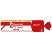 Παπαδοπούλου Ψωμί Τοστ Γεύση2 Σταρένιο 700gr