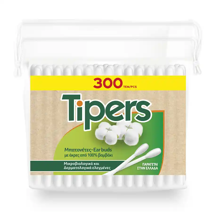 Tipers Natura Μπατονέτες Cotton 300τεμ.