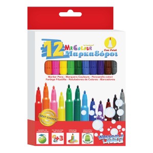 Mr Colour Μαρκαδόροι Λεπτή Γραφή 12 Τεμάχια