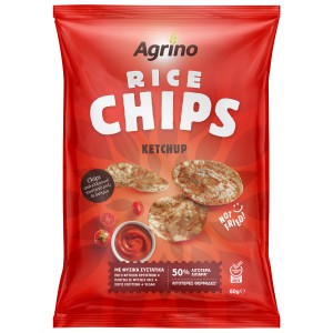 Agrino Chips Ρυζιού Ketchup Vegan Χωρίς Γλουτένη 60 gr