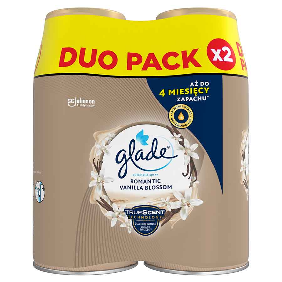 Glade Αρωματικό Χώρου Ανταλλακτικό Αυτόματης Συσκευής Ψεκασμού Romantic Vanilla Blossom 2x269ml.