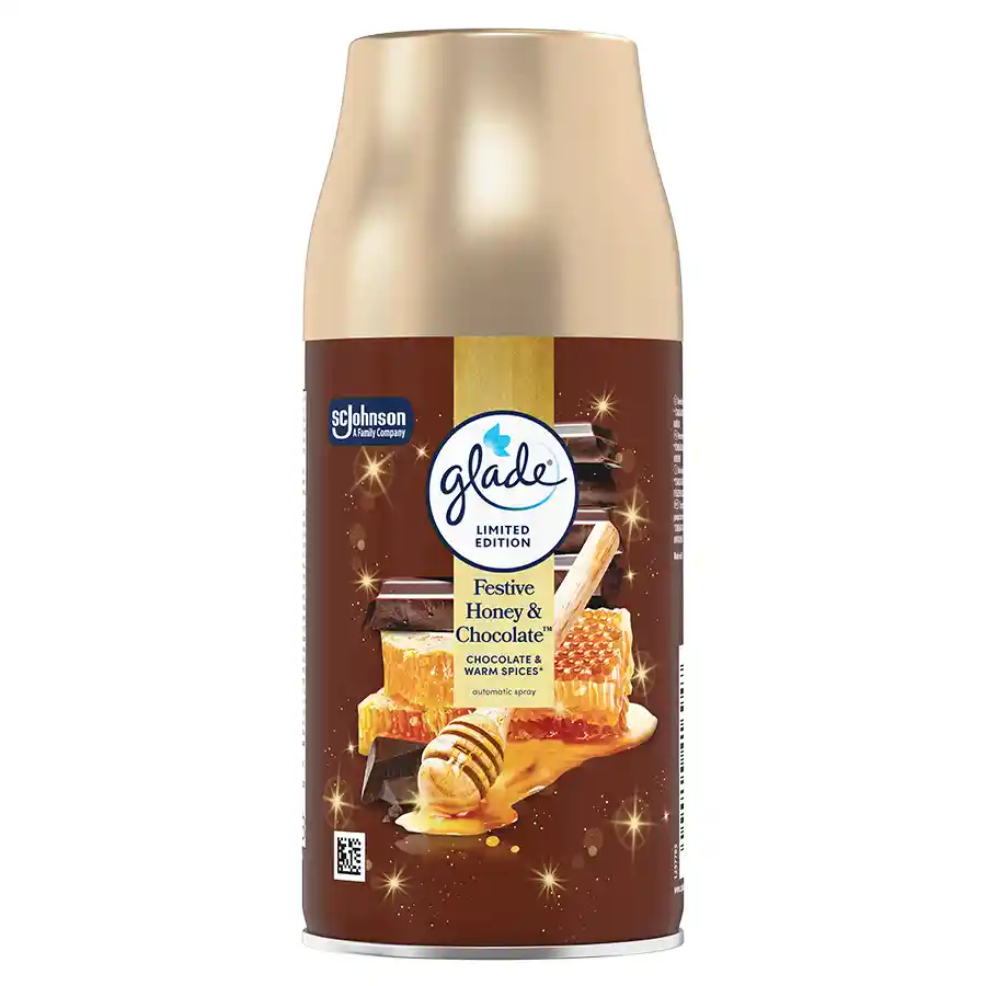 Glade Festive Αρωματικό Χώρου Ανταλλακτικό Αυτόματης Συσκευής Ψεκασμού Honey & Chocolate 269ml.