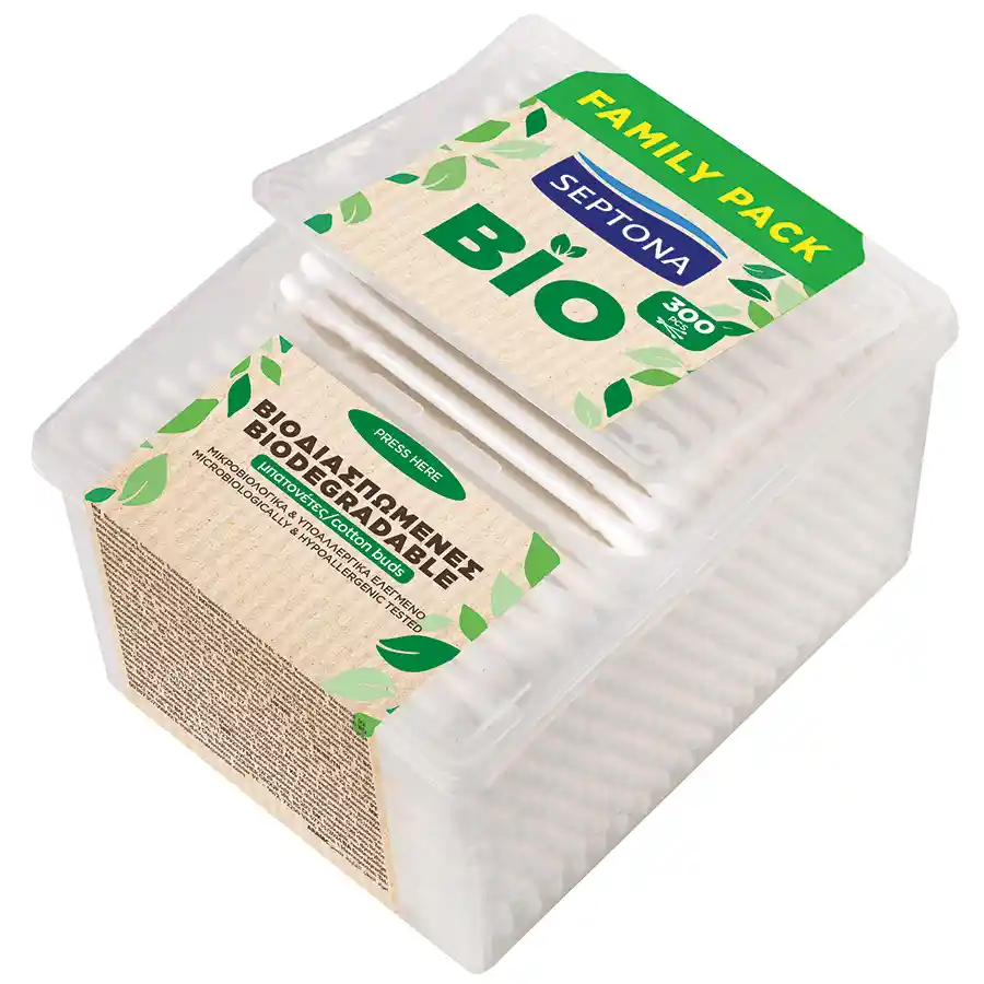 Septona Cotton Μπατονέτες Βιοδιασπώμενες 300τεμ.