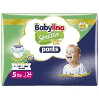 Babylino Πάνες Sensitive Cotton Soft Pants Junior No5 10-16kg 34τεμ