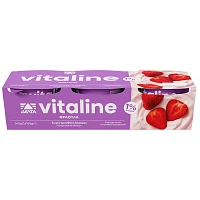 Vitaline Επιδόρπιο Γιαουρτιού Φράουλα 1% 180gr 3τεμ