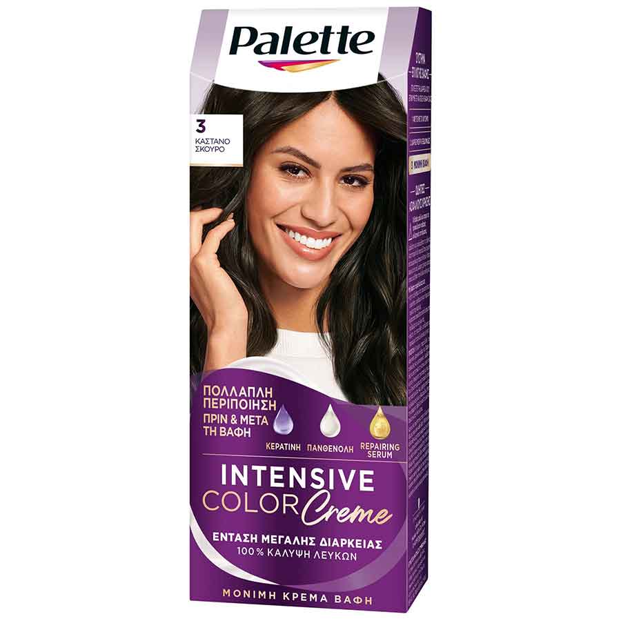 Schwarzkopf Palette Intensive Color Creme Βαφή Μαλλιών No3 Καστανό Σκούρο