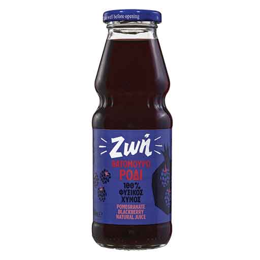 Ζωή Χυμός Φυσικός Ρόδι Βατόμουρο 330ml.