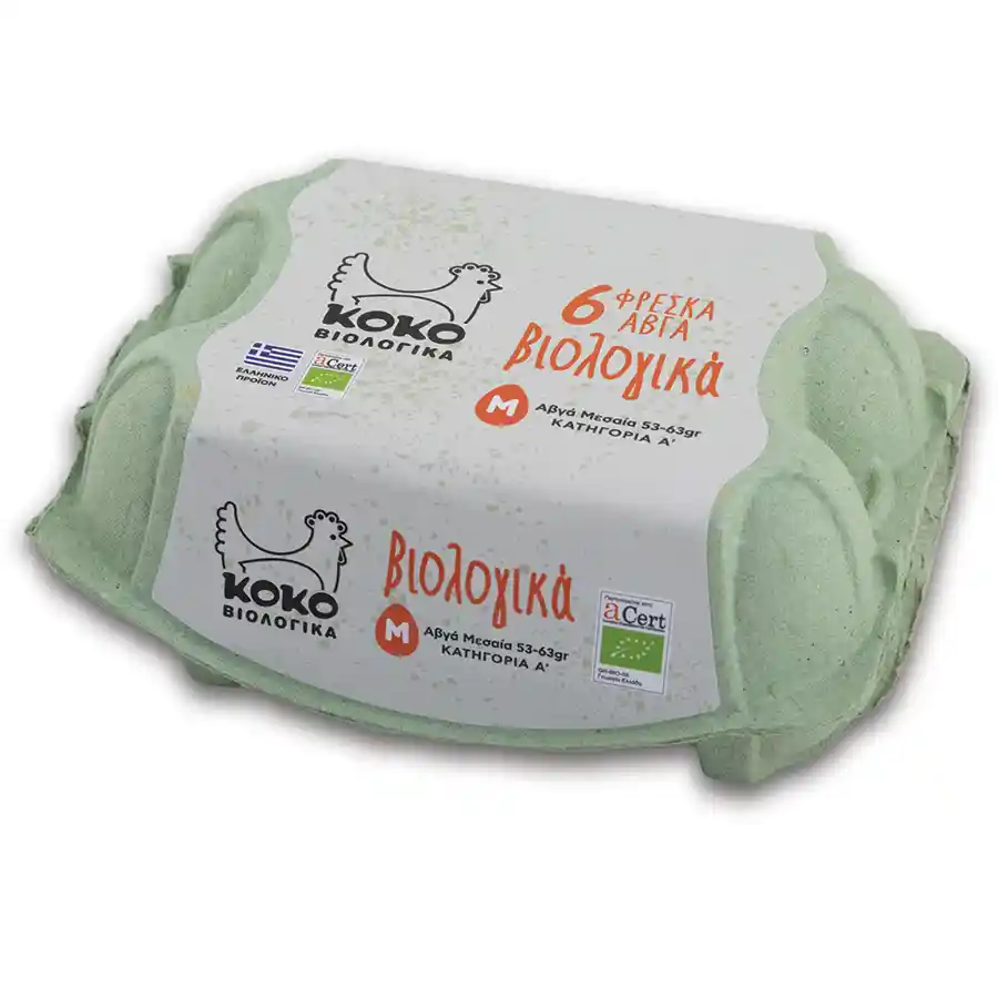 Κοκο Αυγά Βιολογικά Medium 6x53-63γρ.