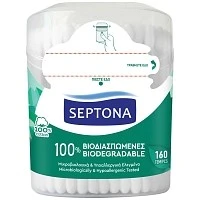 Septona Ωτοκαθαριστές Με Οργανικό Βαμβάκι Pop Up Βιοδιασπώμενοι 160τεμ