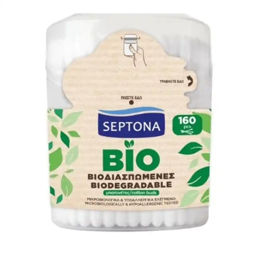 Septona Μπατονέτες 100% Cotton Βιοδιασπώμενες 160τεμ.