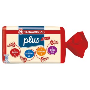Παπαδοπούλου Plus Ψωμί Τοστ Σταρένιο 325 gr