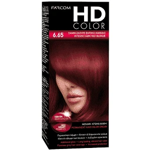 HD Color Σετ Βαφής Μαλλιών Ν6.65 Ξανθο Σκούρο Έντονο Κόκκινο