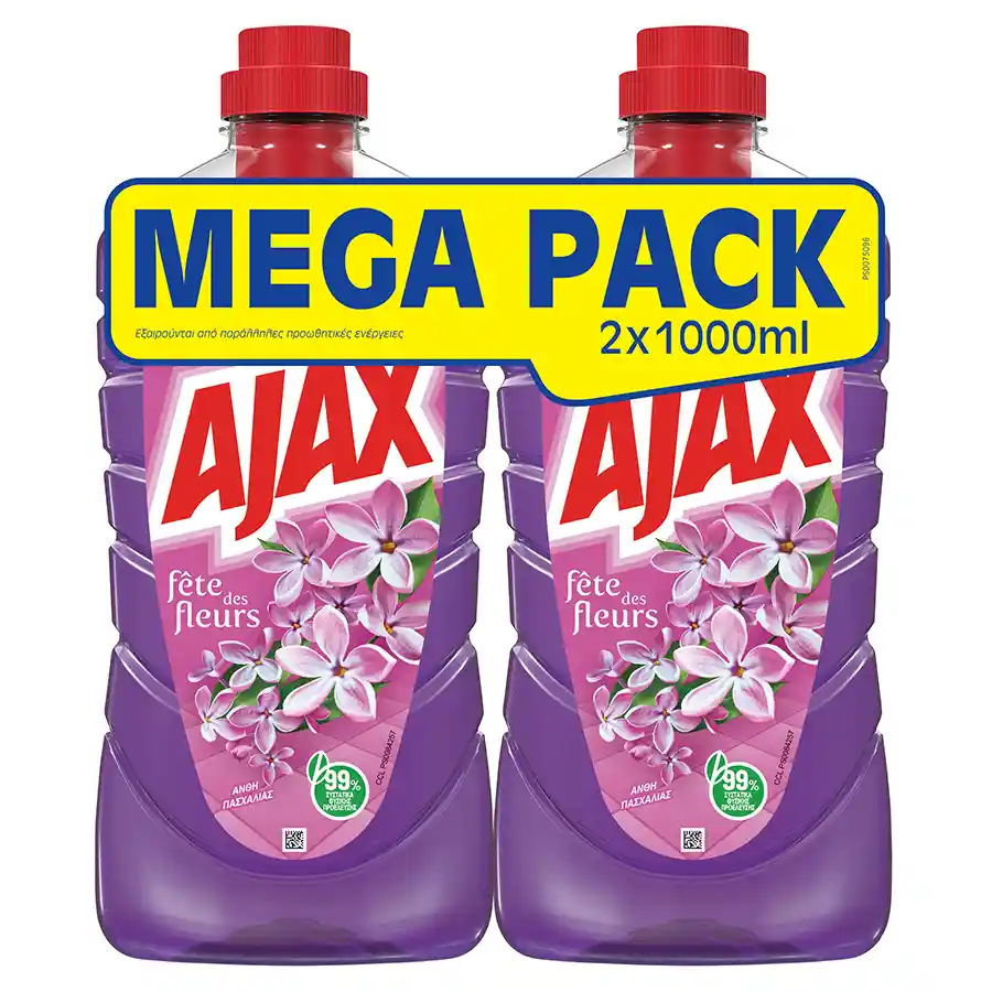 Ajax Υγρό Καθαριστικό Γιορτή Λουλουδιών Άνθη Πασχαλιάς 2x1lt.