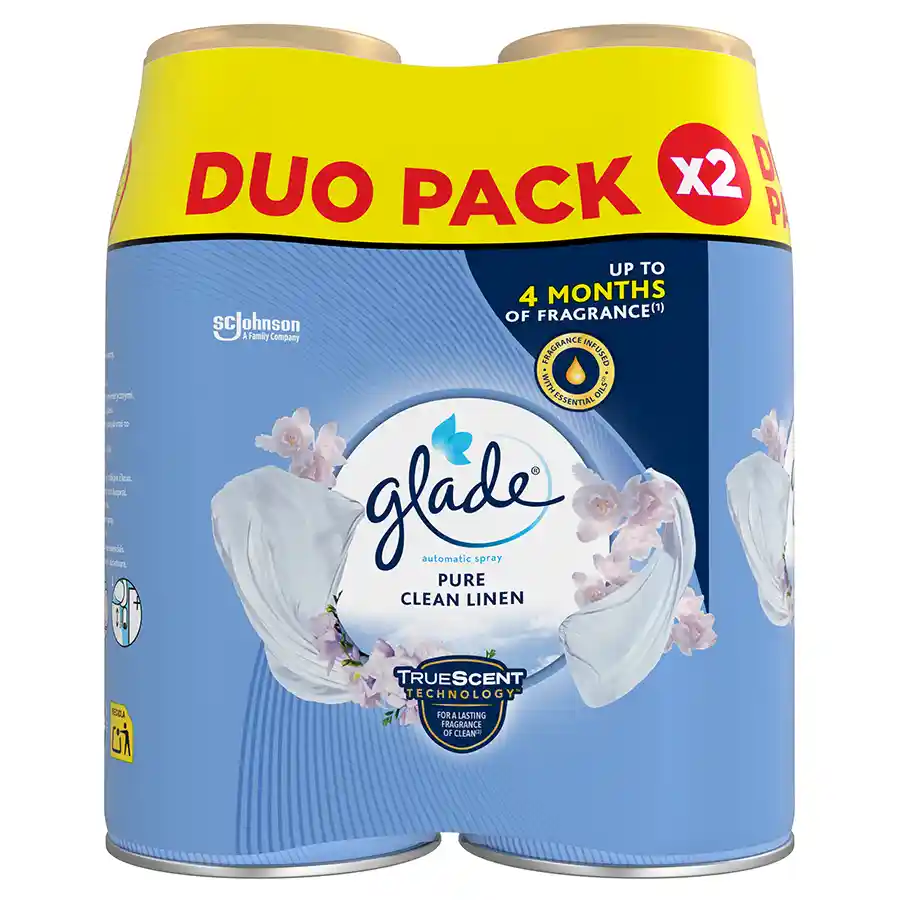 Glade Αρωματικό Χώρου Ανταλλακτικό Αυτόματης Συσκευής Ψεκασμού Pure Clean Linen 2x269ml.