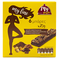 My Gusto My Line Μπάρες Κακάο-Φουντούκι 6τεμ