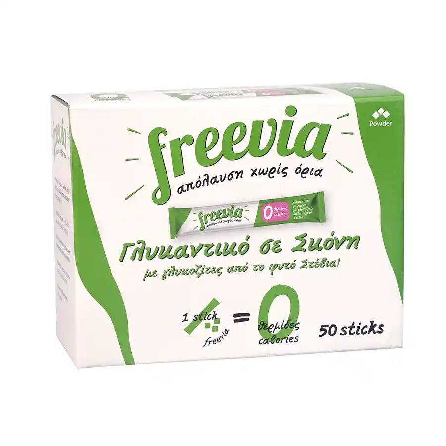 Freevia Γλυκαντικό Επιτραπέζιο Με Στέβια Σε Στικ 0,5γρ.x50τεμ. 25γρ.