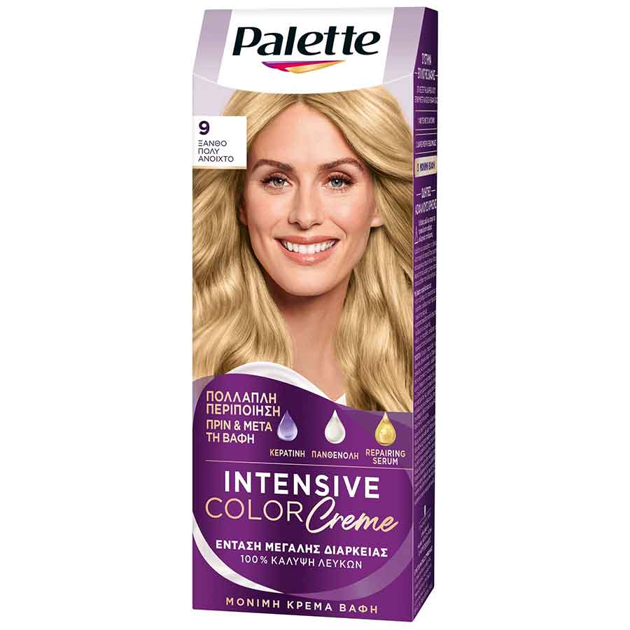 Schwarzkopf Palette Intensive Color Creme Βαφή Μαλλιών No9 Ξανθό Πολύ Ανοιχτό