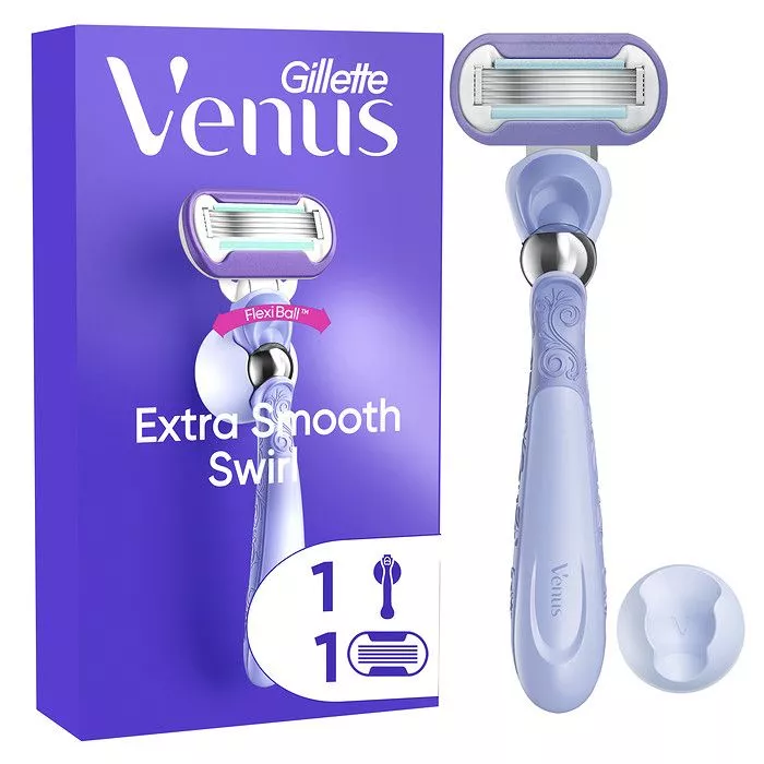 Gillette® Venus Deluxe Smooth Swirl Γυναικεία Ξυριστική Μηχανή Με 1 Ανταλλακτική Κεφαλή και Βάση Ντουζ